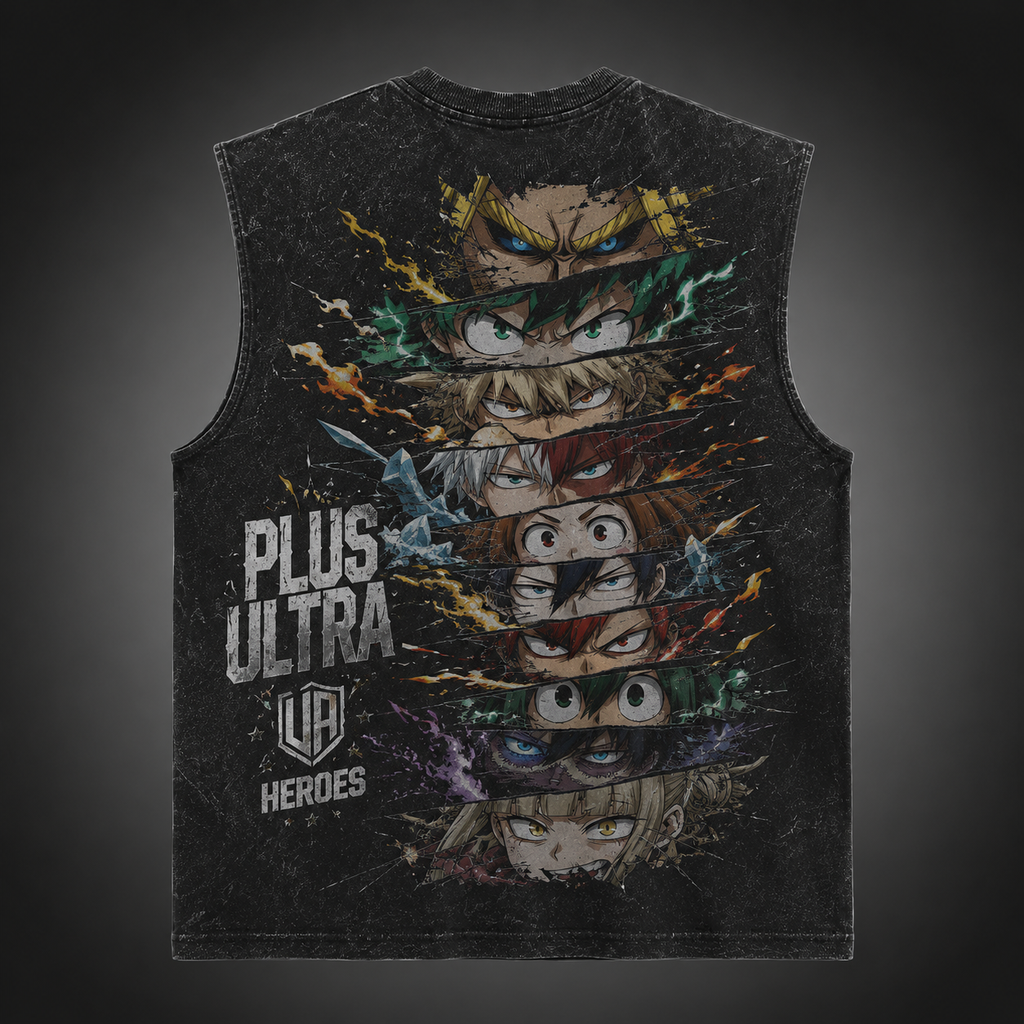 My Hero Academia Anime Tank Top - U.A. Heroes Eyes Acid Wash Vest