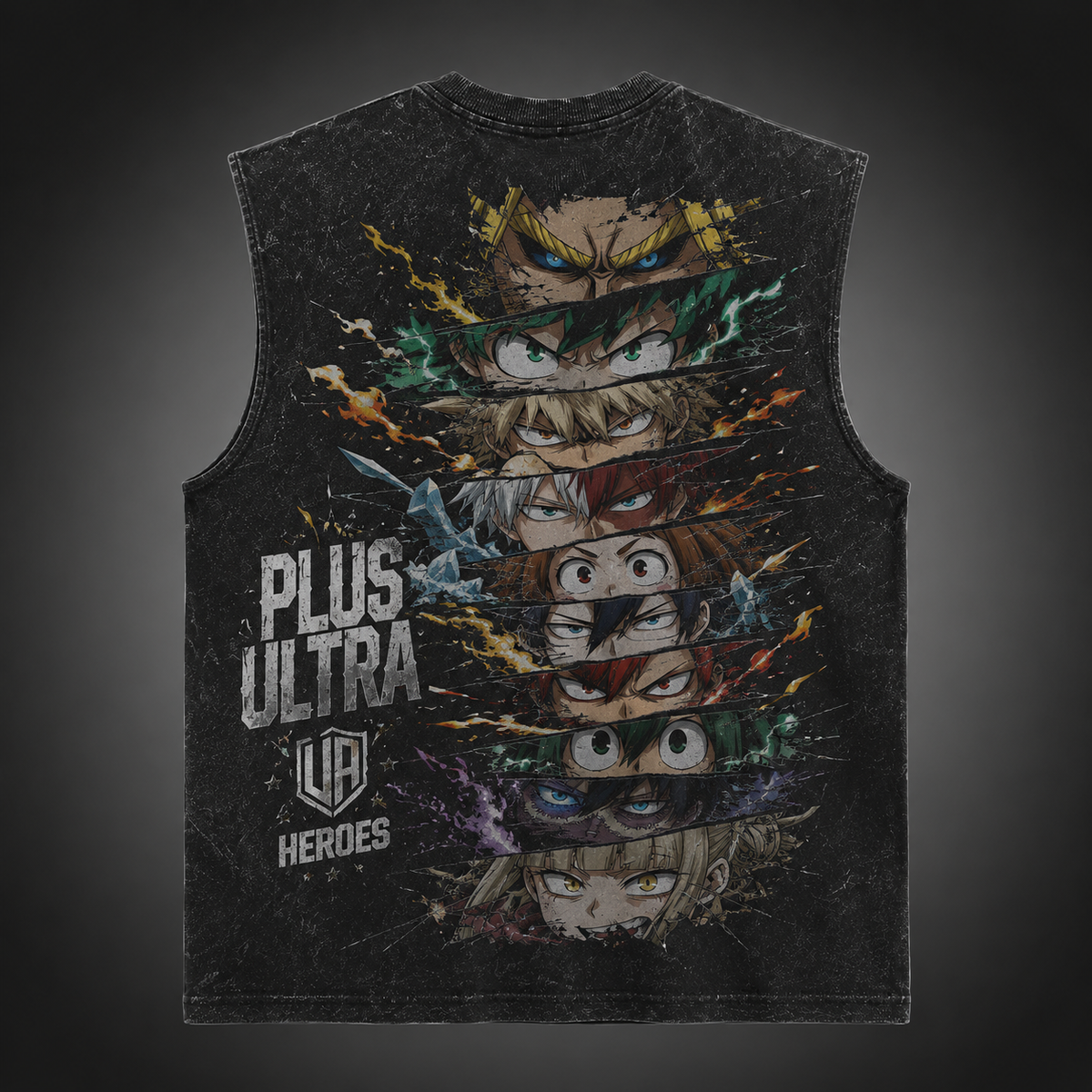 My Hero Academia Anime Tank Top - U.A. Heroes Eyes Acid Wash Vest