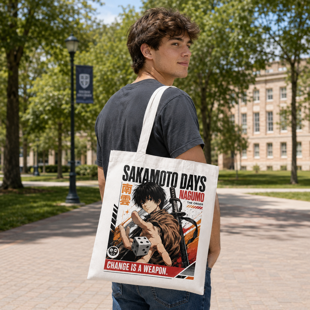 Nagumo Sakamoto Days Anime Canvas Tote Bag - Change Is A Weapon