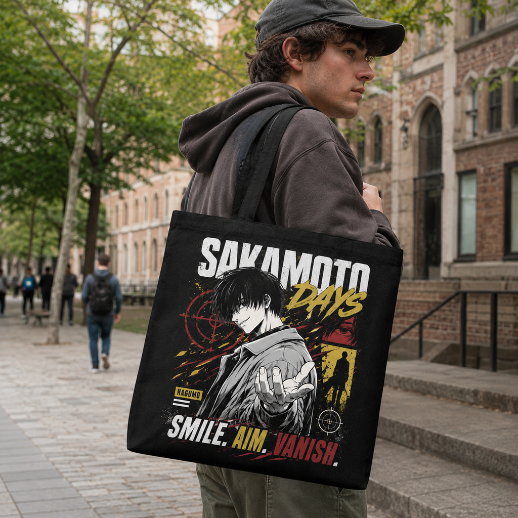 Nagumo Sakamoto Days Anime Canvas Tote Bag - Smile Aim Vanish