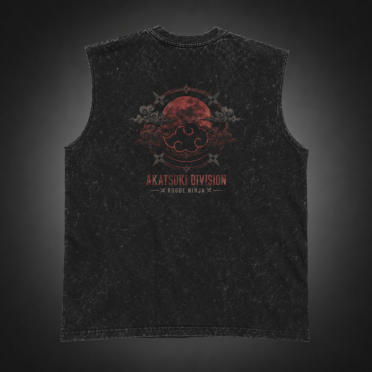 Naruto Anime Tank Top - Rogue Ninja Akatsuki Acid Wash Vest