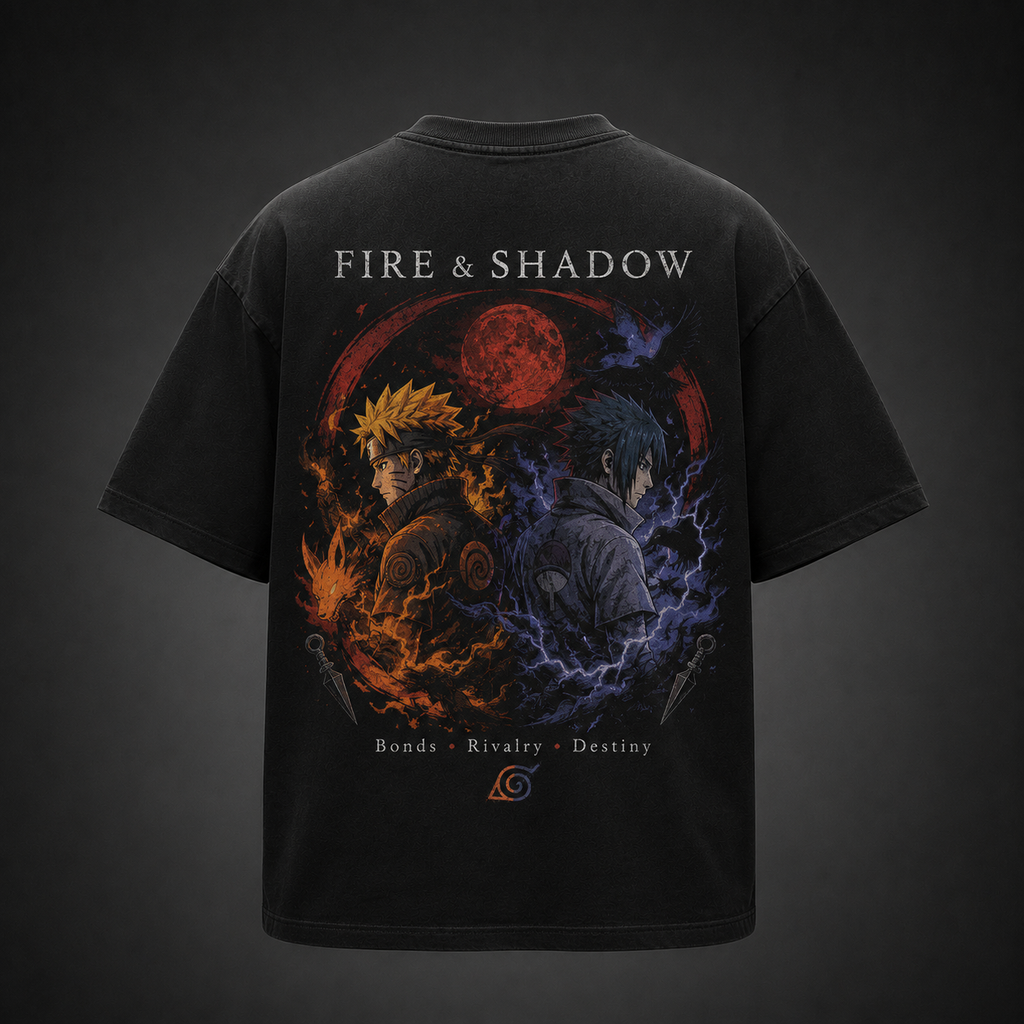 Naruto Uzumaki Naruto Anime Graphic Tee - Fire And Shadow