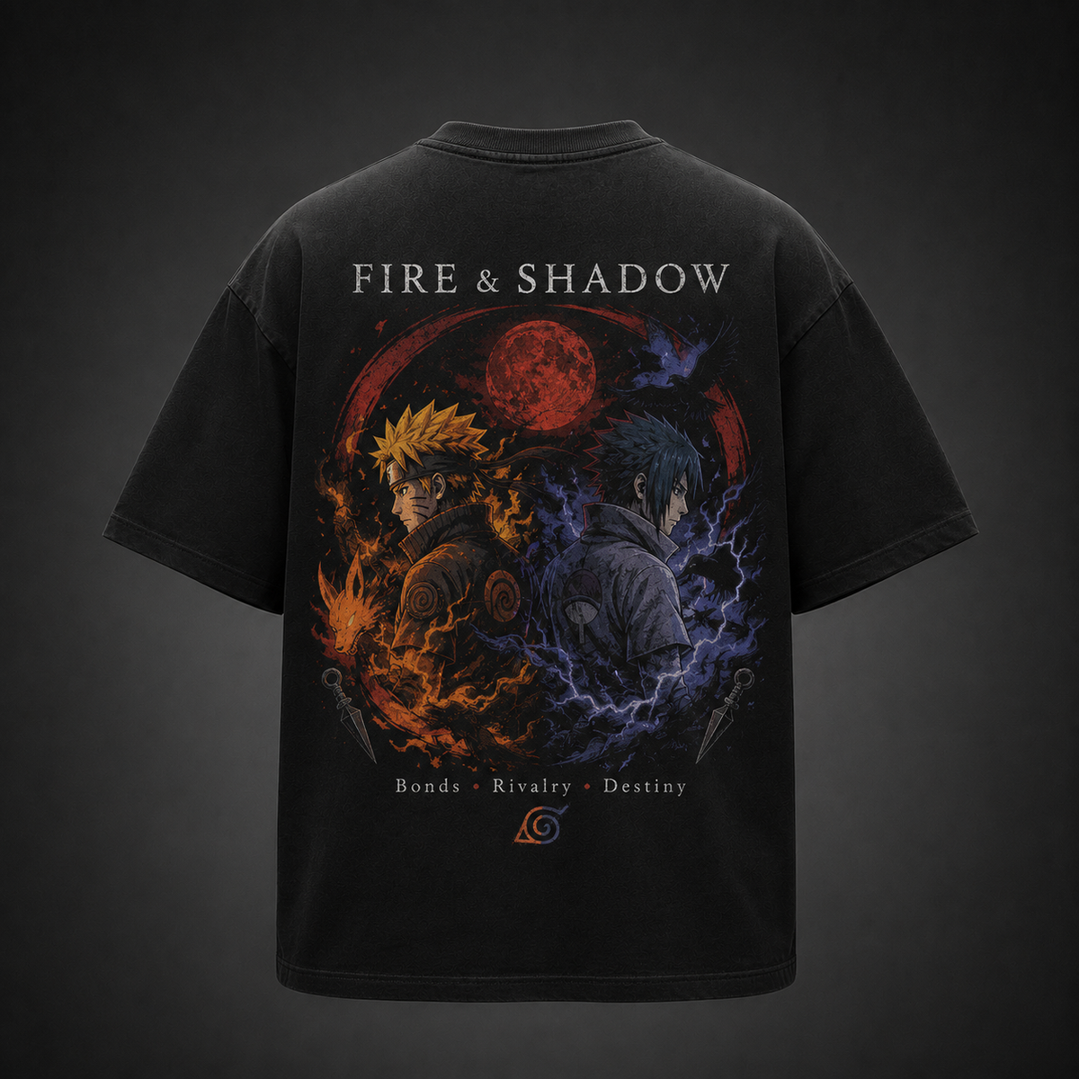 Naruto Uzumaki Naruto Anime Graphic Tee - Fire And Shadow