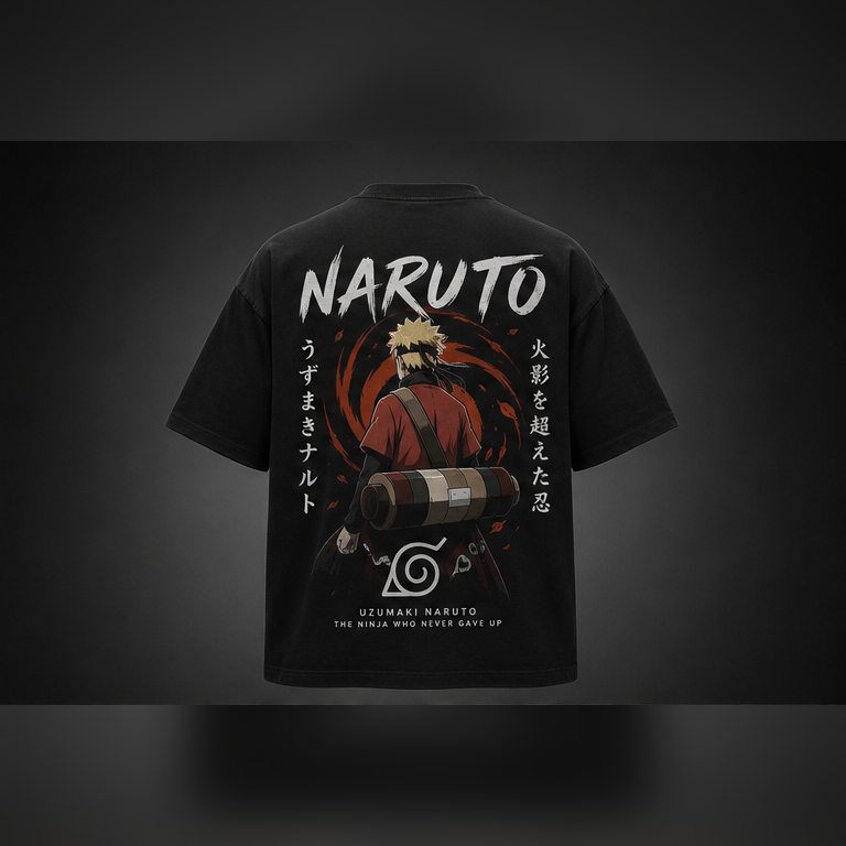 Naruto Uzumaki Naruto Anime Graphic Tee - Ninja Never Gave Up