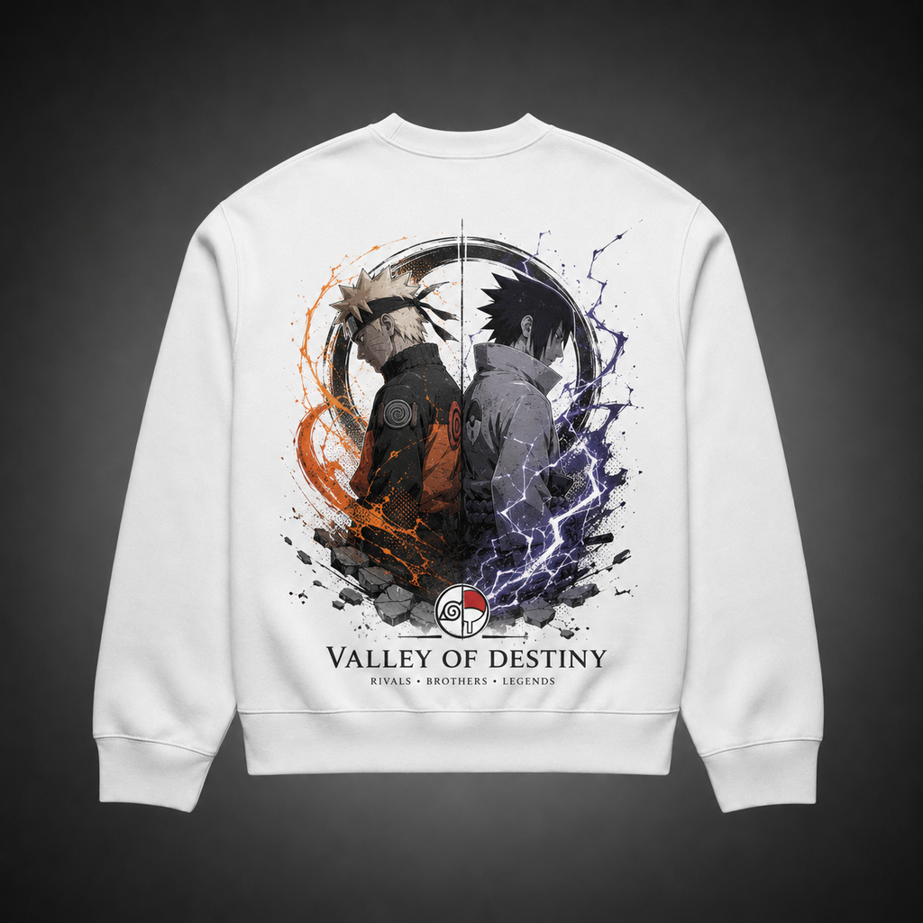 Naruto Uzumaki & Sasuke Uchiha Naruto Anime Sweatshirt - Valley Of Destiny - Style 06