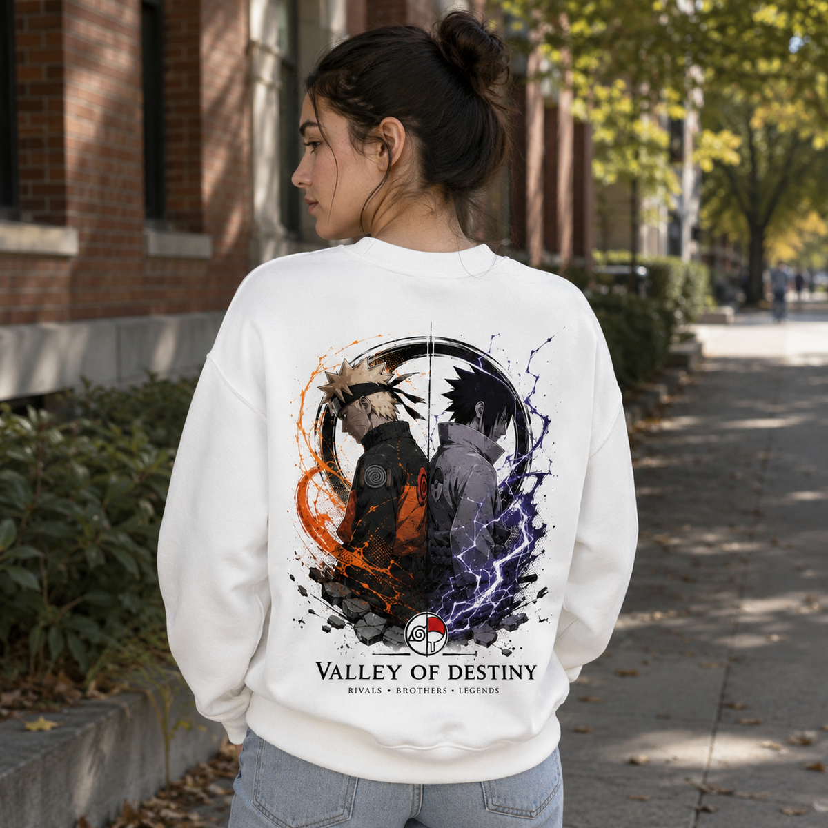 Naruto Uzumaki & Sasuke Uchiha Naruto Anime Sweatshirt - Valley Of Destiny - Style 06