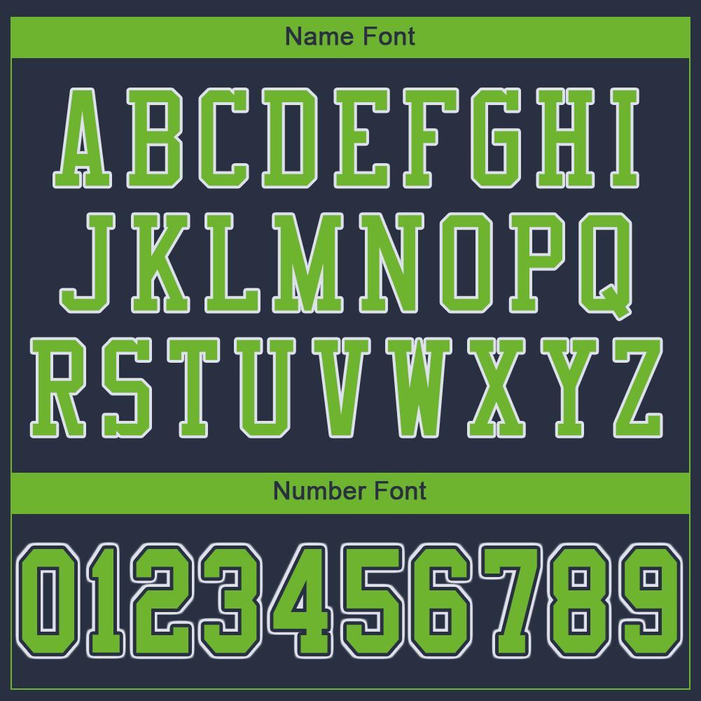 Custom Football Jersey - Navy Neon Green-White Mesh
