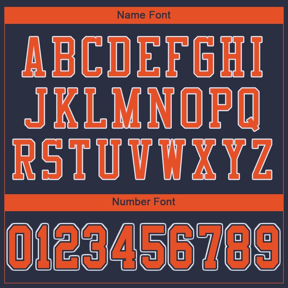 Custom Football Jersey - Navy Orange-White Mesh