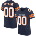 Custom Football Jersey - Navy White-Orange Mesh - Style Navy0014