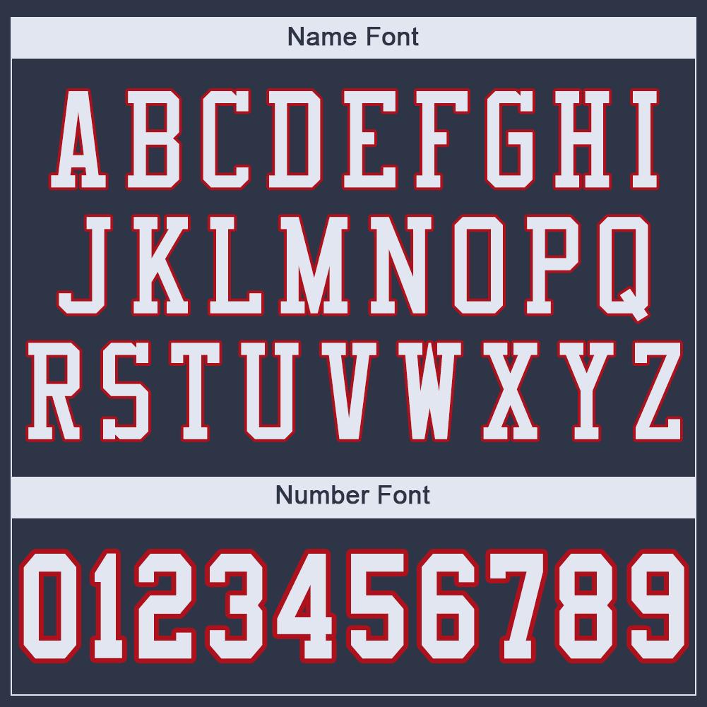 Custom Football Jersey - Navy White-Red Mesh - Style Navy0080