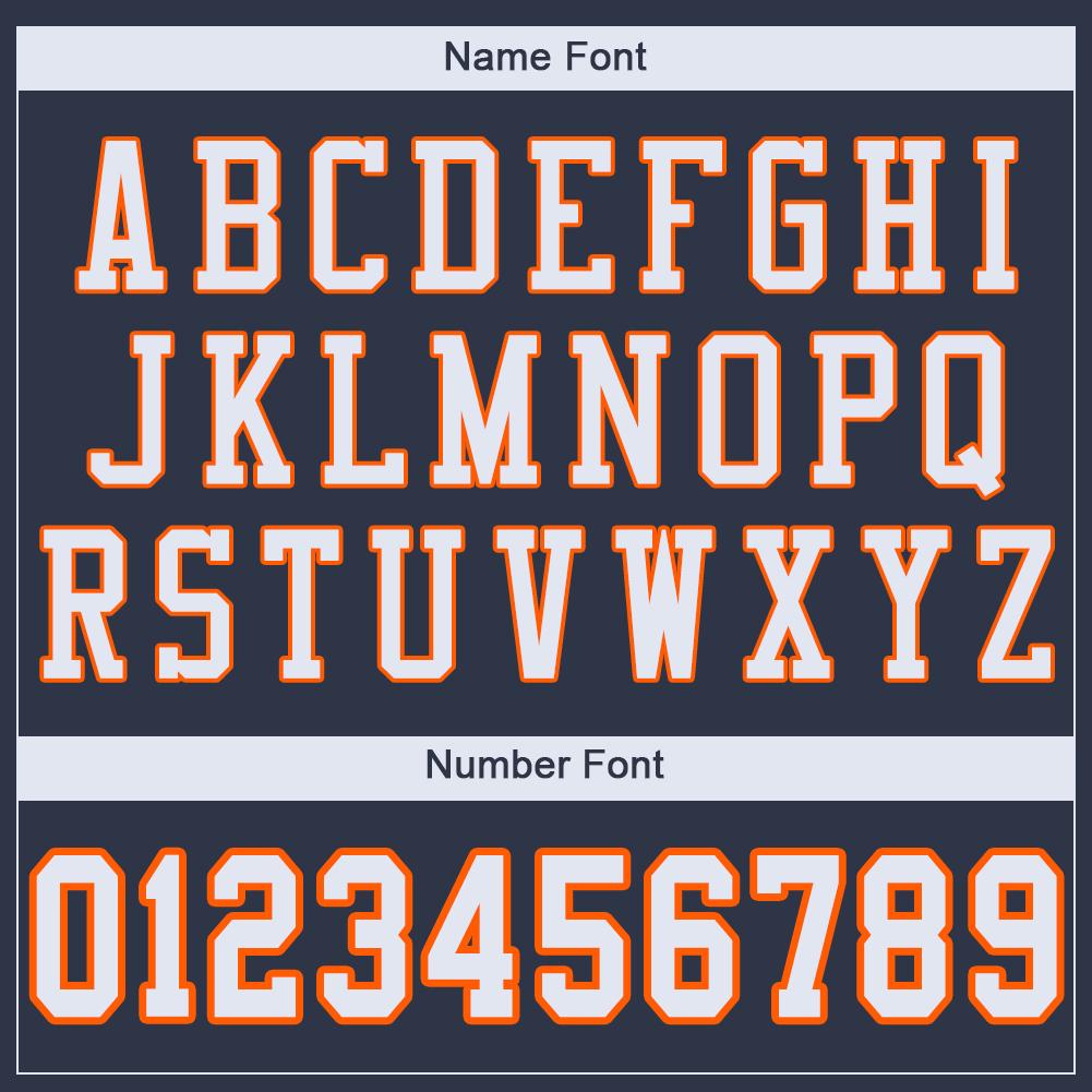 Custom Football Jersey - Navy White-Orange Mesh - Style Navy0081