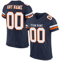 Custom Football Jersey - Navy White-Orange Mesh - Style Navy0081
