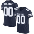 Custom Football Jersey - Navy White-Light Gray Mesh - Style Navy0082