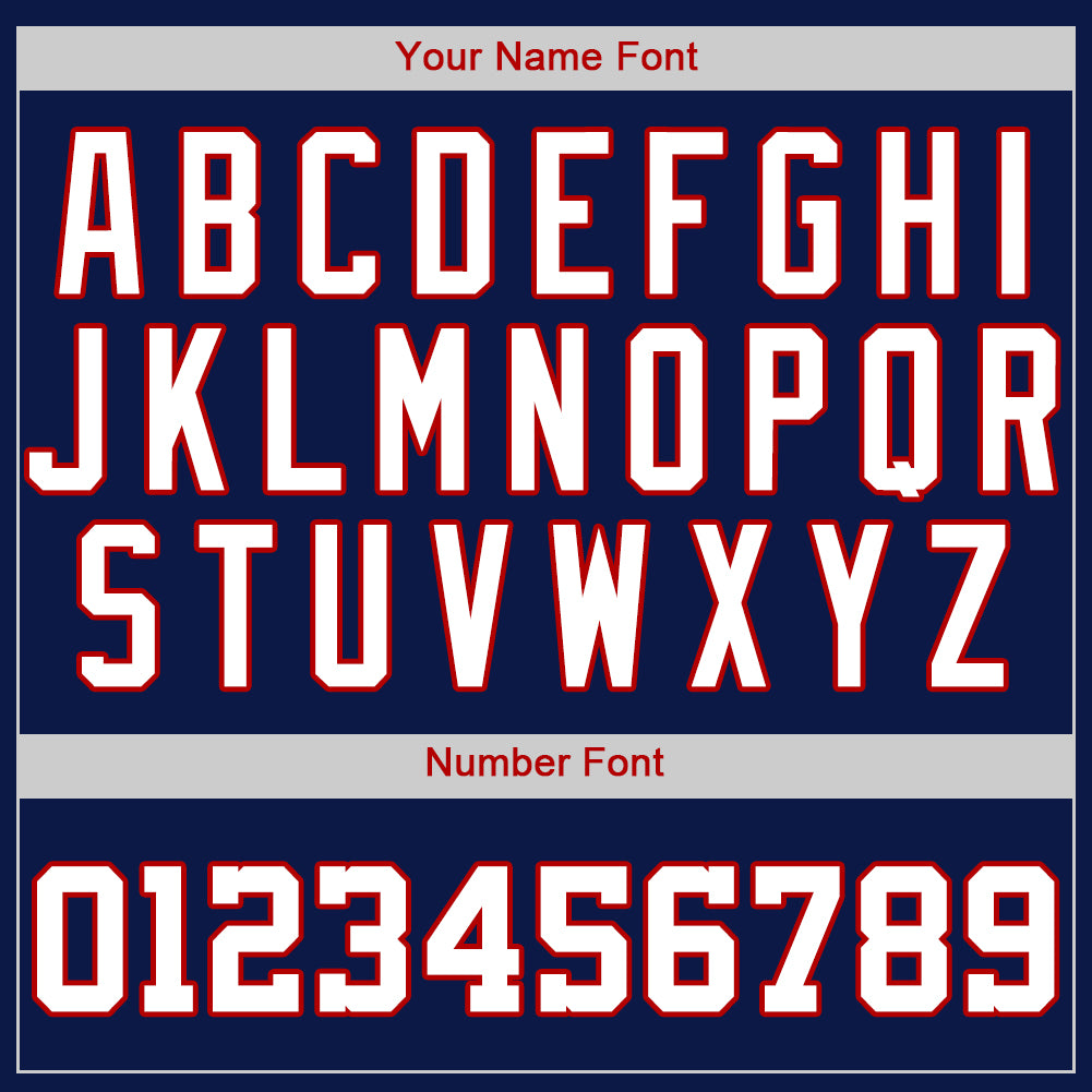 Custom Baseball Jersey - Navy White-Red