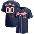 Custom Baseball Jersey - Navy White-Red