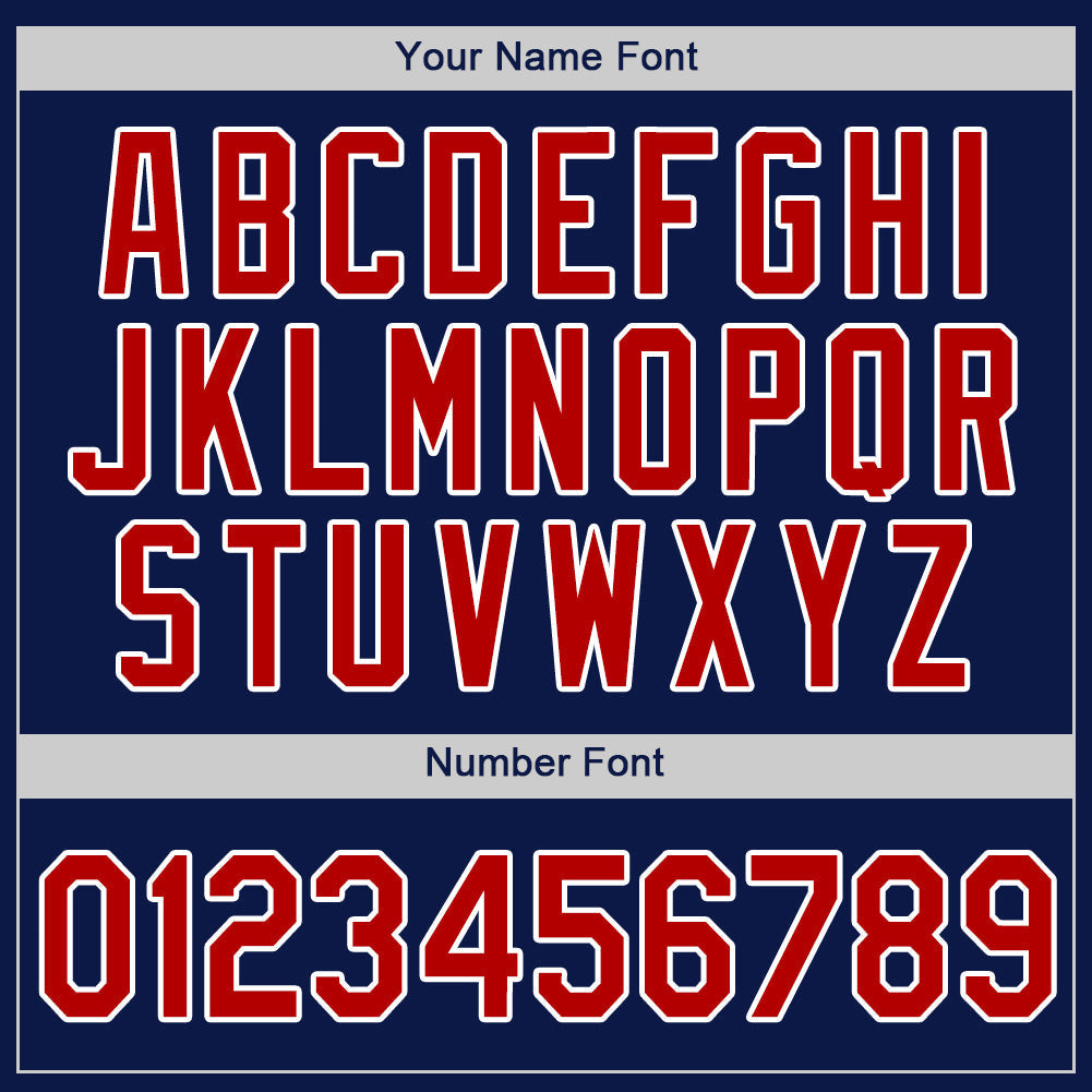Custom Baseball Jersey - Navy Red-White - Style Navy0098