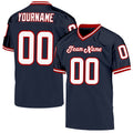 Custom Football Jersey - Navy White-Red Mesh Throwback