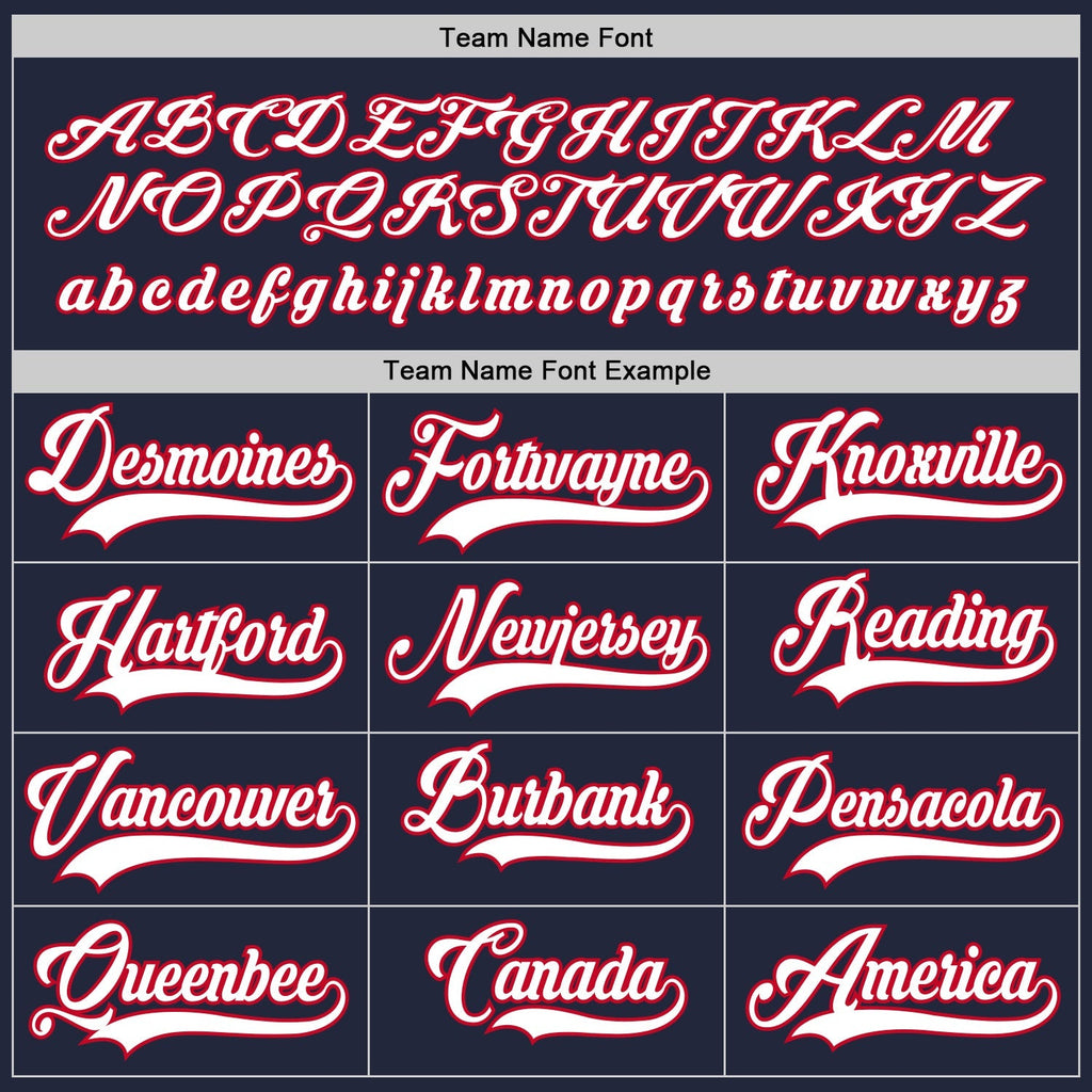 Custom Hockey Jersey - Navy White-Red