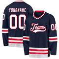 Custom Hockey Jersey - Navy White-Red