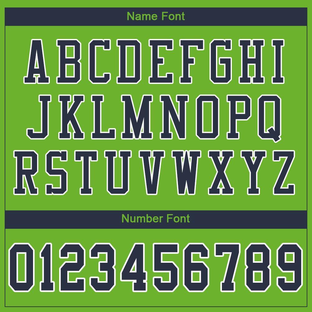 Custom Football Jersey - Neon Green Navy-White Mesh - Style NeonGreen0004