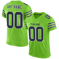 Custom Football Jersey - Neon Green Navy-White Mesh - Style NeonGreen0004