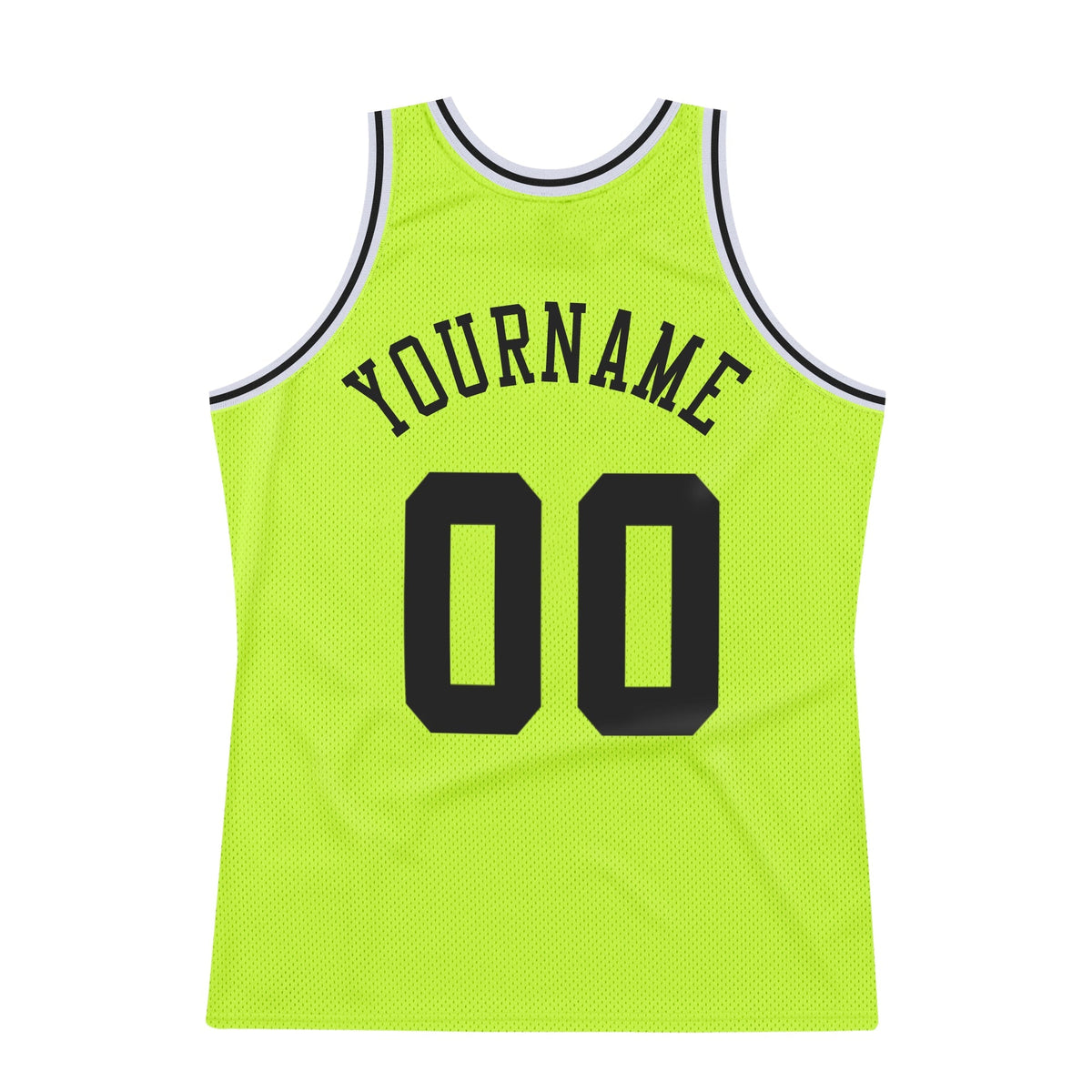 Custom Basketball Jersey - Neon Green Black-White Throwback
