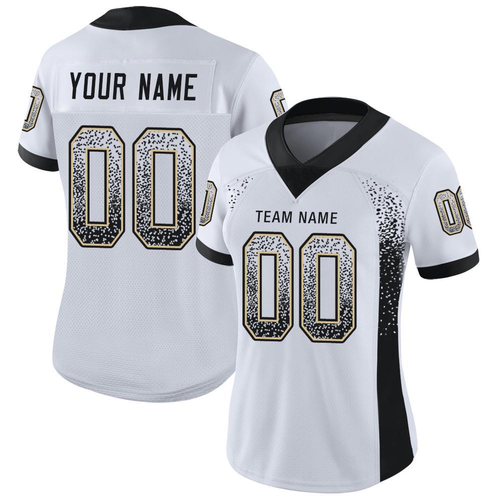 Custom Football Jersey - White Black-Vegas Gold Drift Fashion