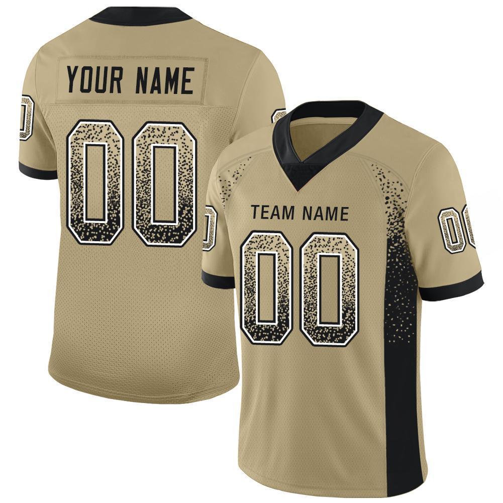 Custom Football Jersey - Vegas Gold Black-White Drift Fashion