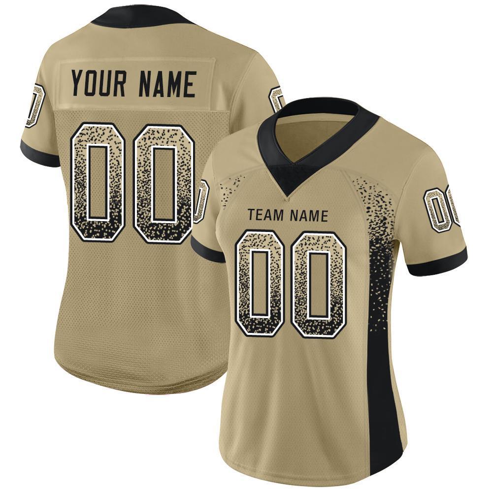 Custom Football Jersey - Vegas Gold Black-White Drift Fashion