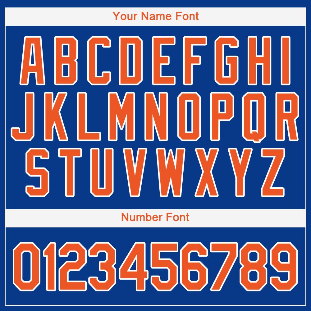 Custom Baseball Jersey - Royal Orange-White