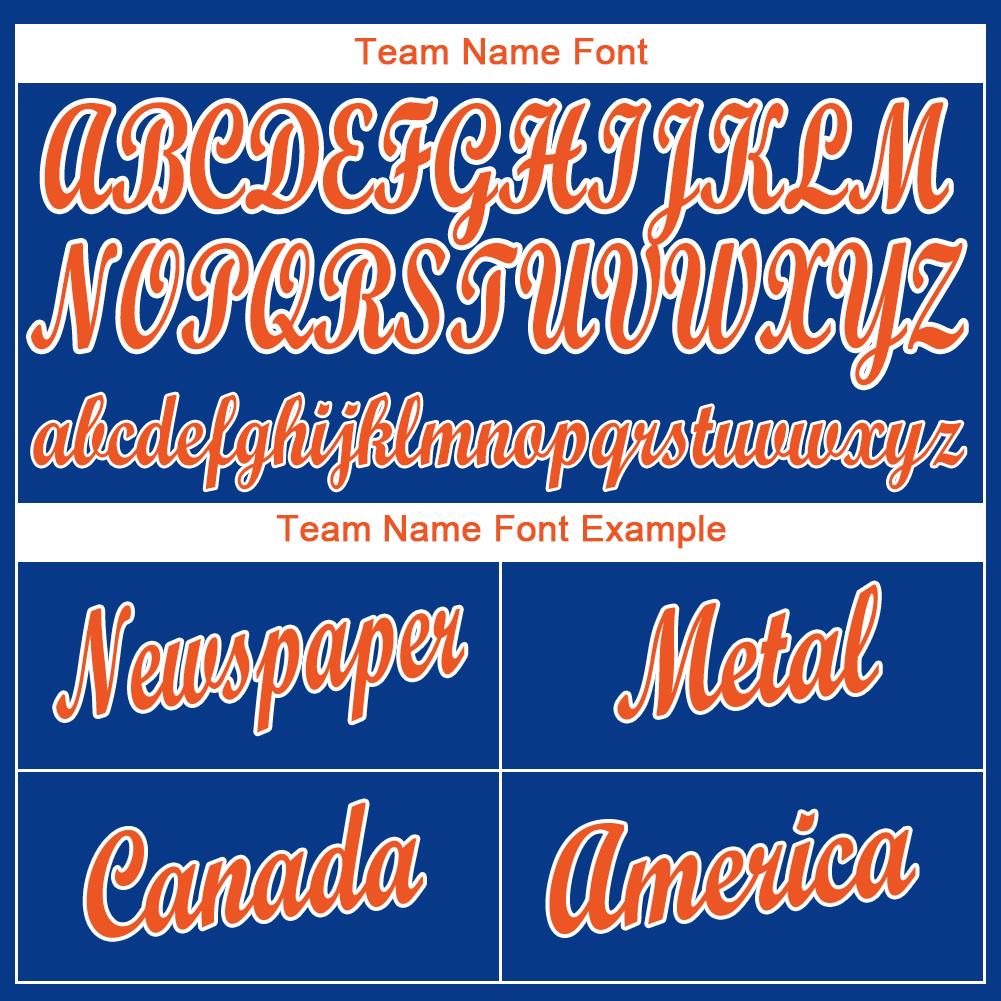 Custom Baseball Jersey - Royal Orange-White