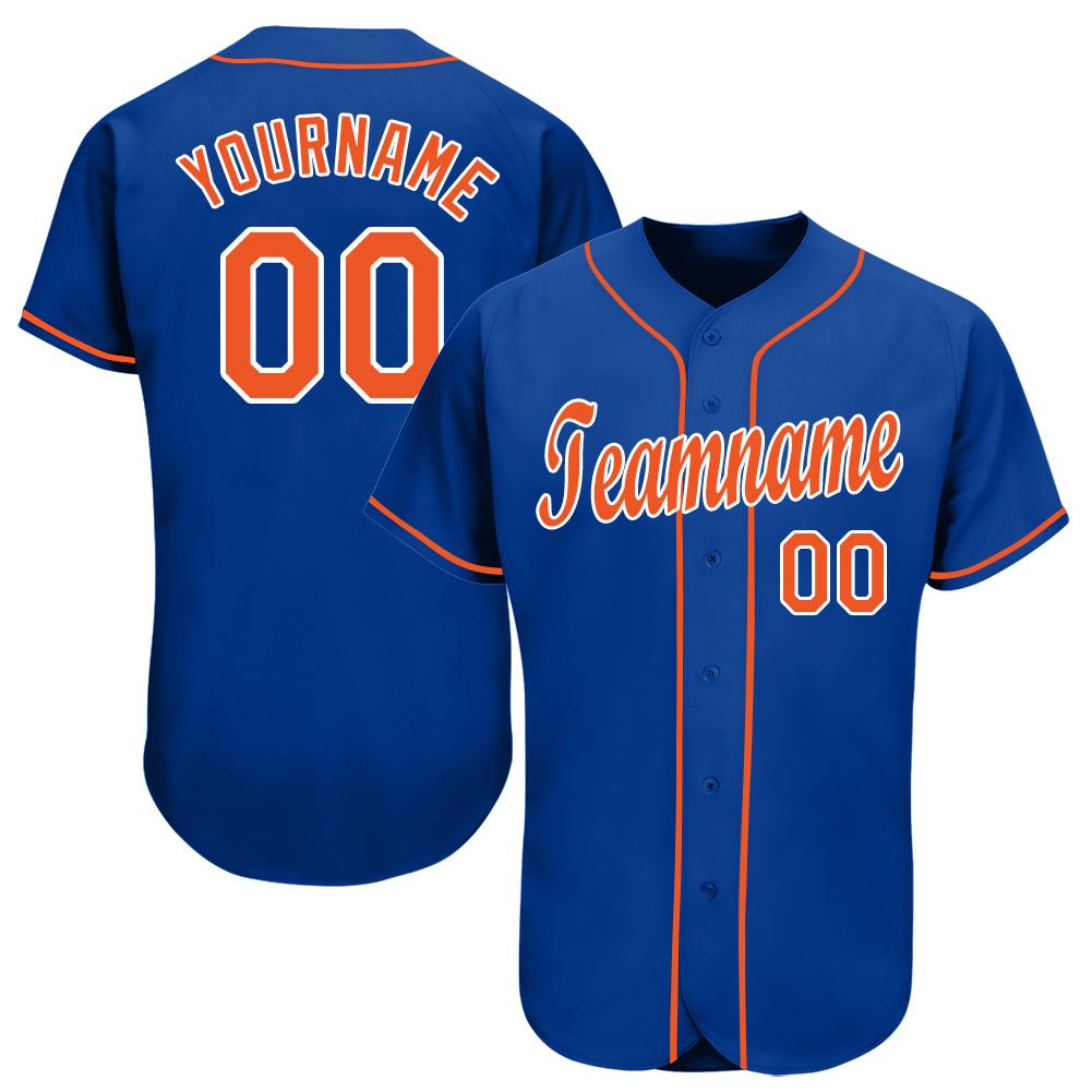 Custom Baseball Jersey - Royal Orange-White