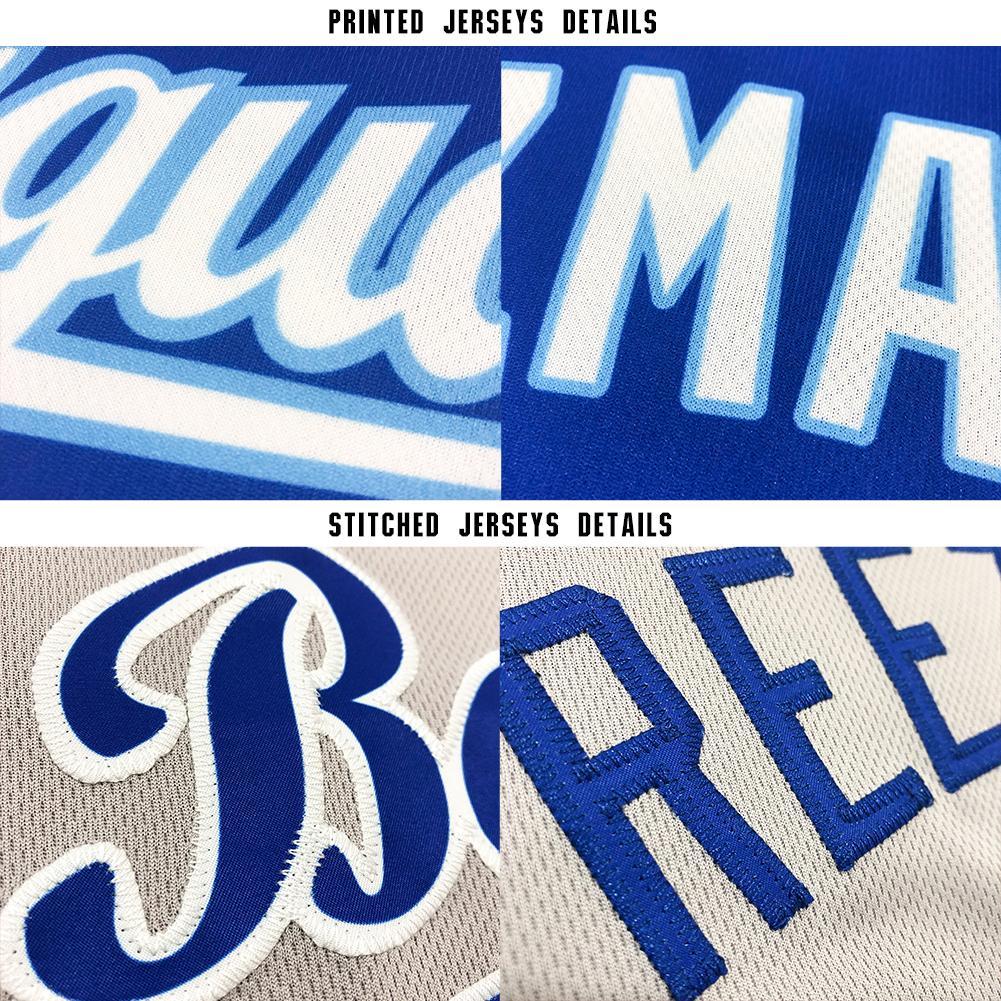 Custom Baseball Jersey - Gray Navy-White