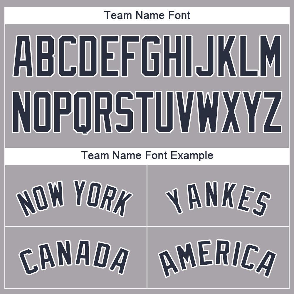 Custom Baseball Jersey - Gray Navy-White