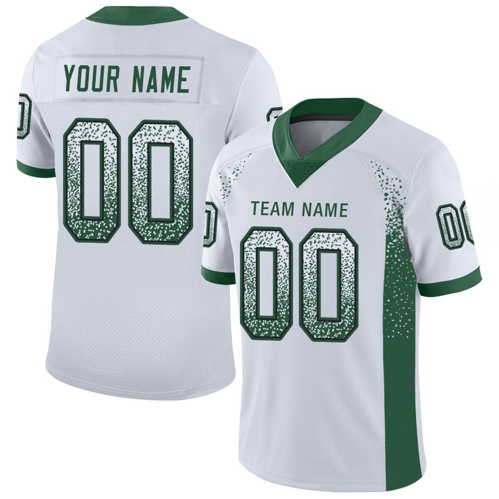 Custom Football Jersey - White Grass Green-Black Drift Fashion
