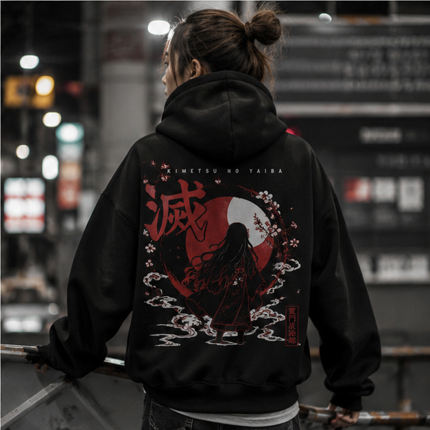 Nezuko Kamado Demon Slayer Anime Hoodie - Blossom Moon Nezuko
