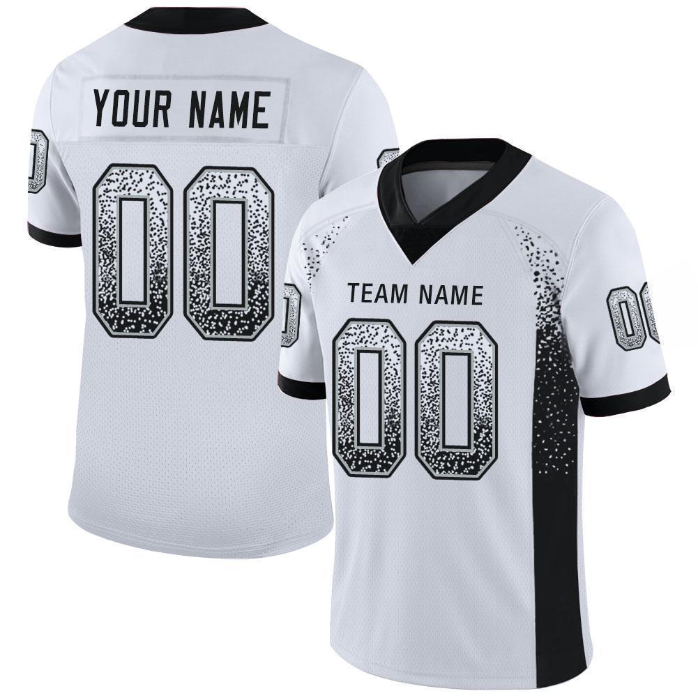 Custom Football Jersey - White Black-Silver Drift Fashion