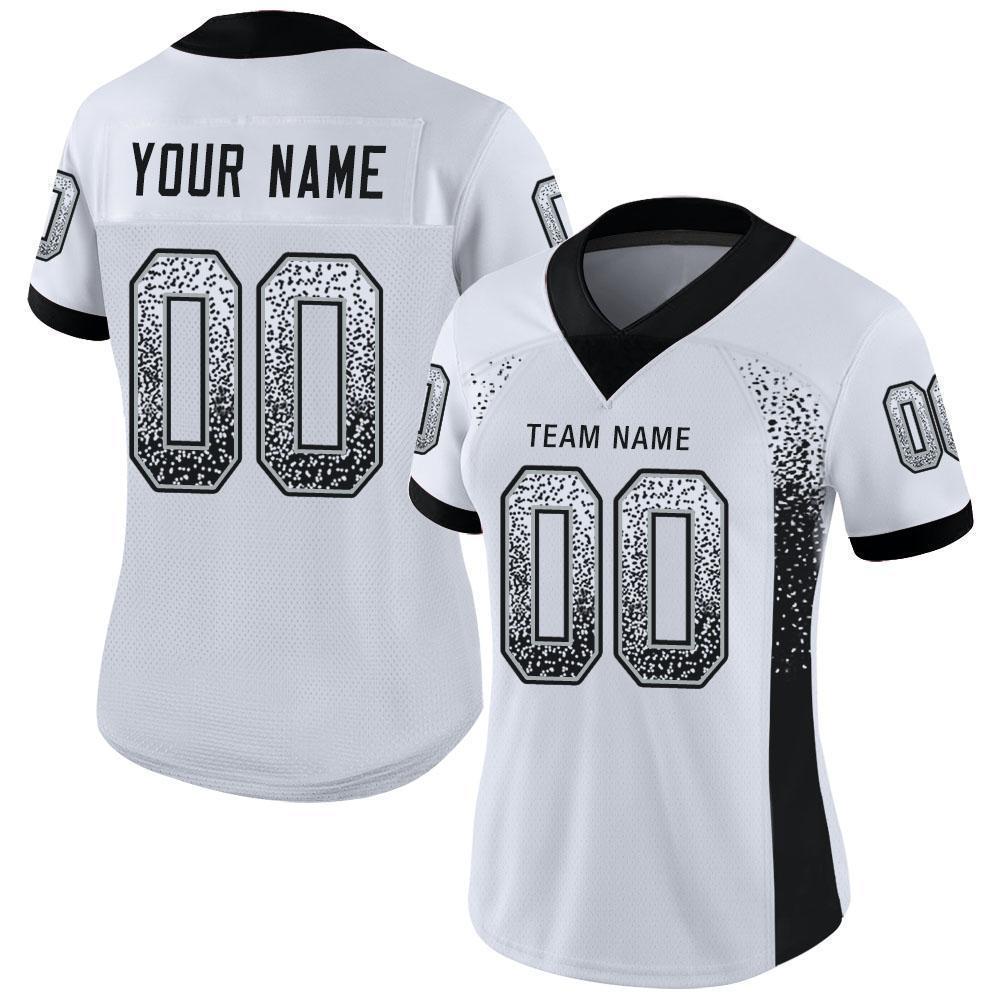 Custom Football Jersey - White Black-Silver Drift Fashion