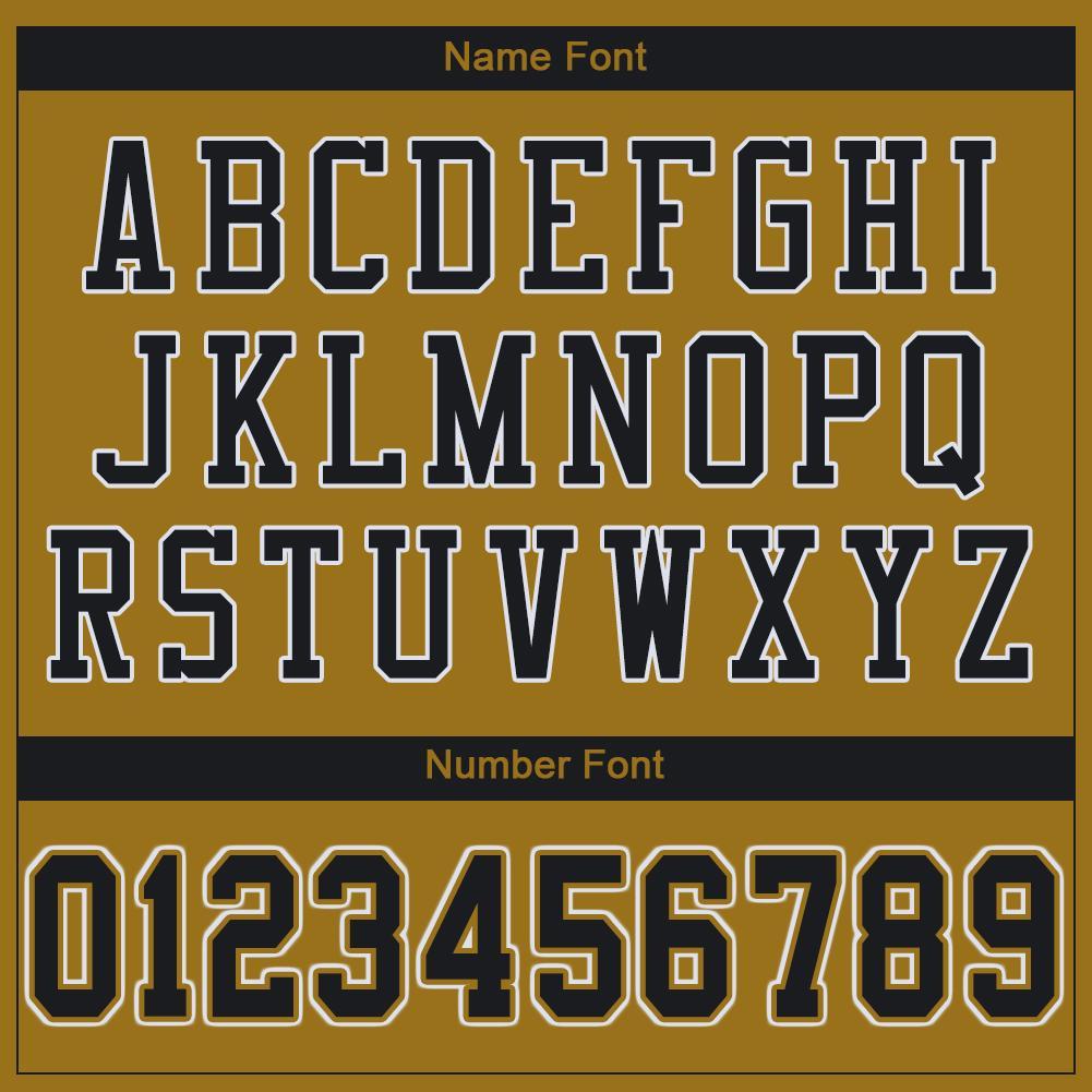 Custom Football Jersey - Old Gold Black-White Mesh