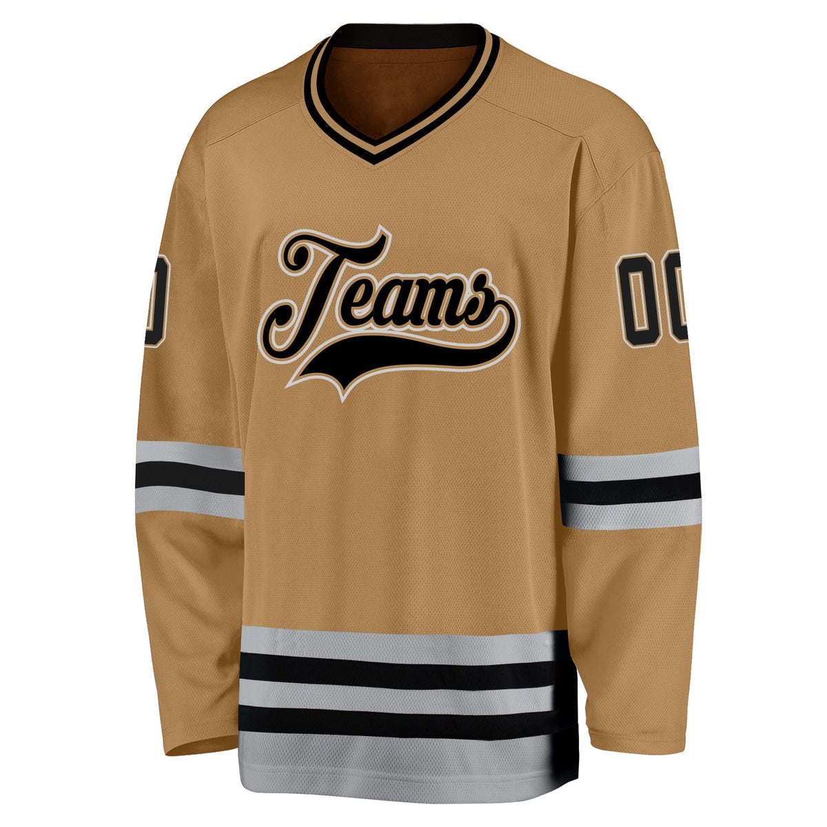 Custom Hockey Jersey - Old Gold Black-Gray