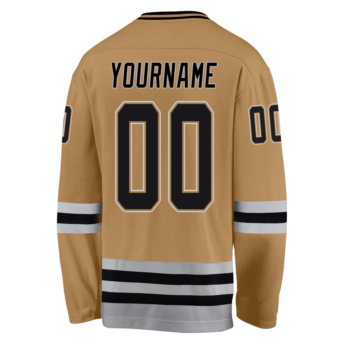 Custom Hockey Jersey - Old Gold Black-Gray