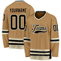 Custom Hockey Jersey - Old Gold Black-Cream - Style OldGold0014