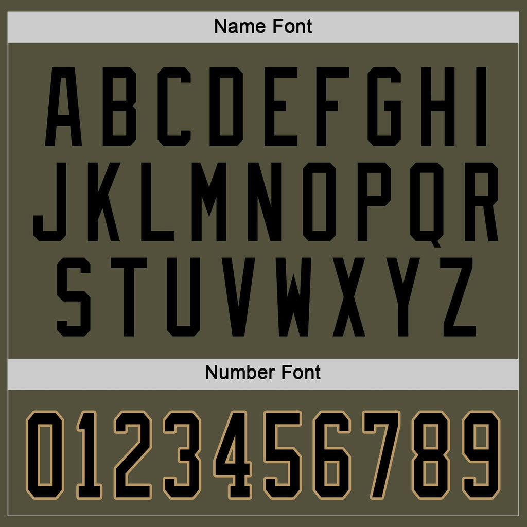 Custom Hockey Jersey - Olive Black-Old Gold Salute To Service - Style Olive0085