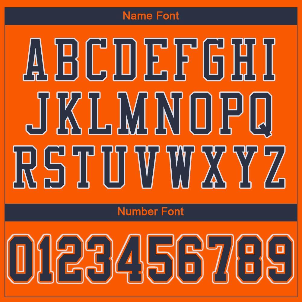 Custom Football Jersey - Orange Navy-White Mesh