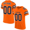 Custom Football Jersey - Orange Navy-White Mesh
