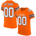 Custom Football Jersey - Orange White-Navy Mesh - Style Orange0009