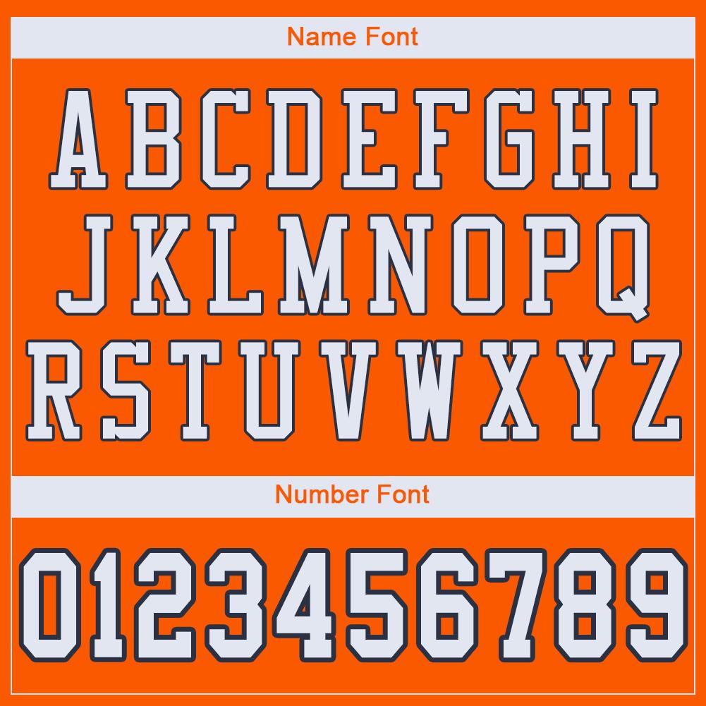 Custom Football Jersey - Orange White-Navy Mesh - Style Orange0041