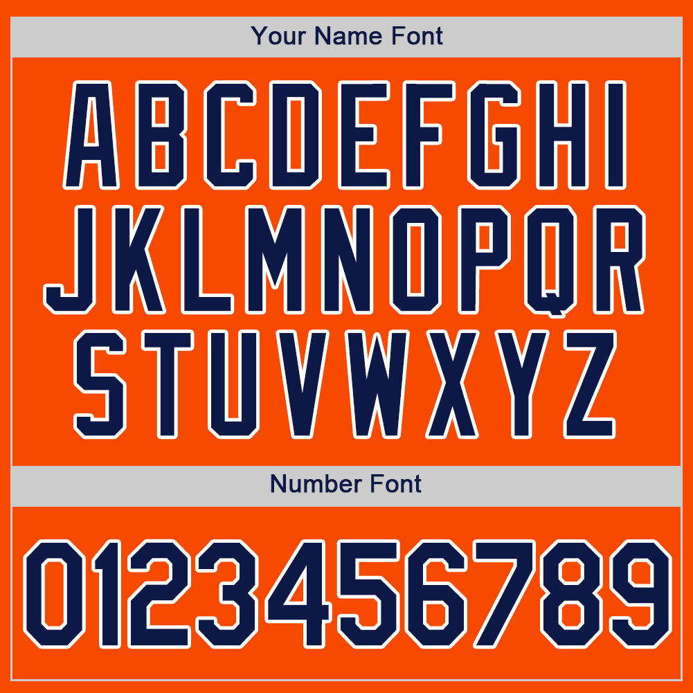 Custom Baseball Jersey - Orange Navy-White