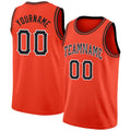 Custom Basketball Jersey - Orange Black-White Round Neck Rib-Knit