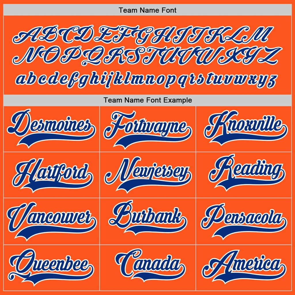 Custom Hockey Jersey - Orange Royal-White - Style Orange0145